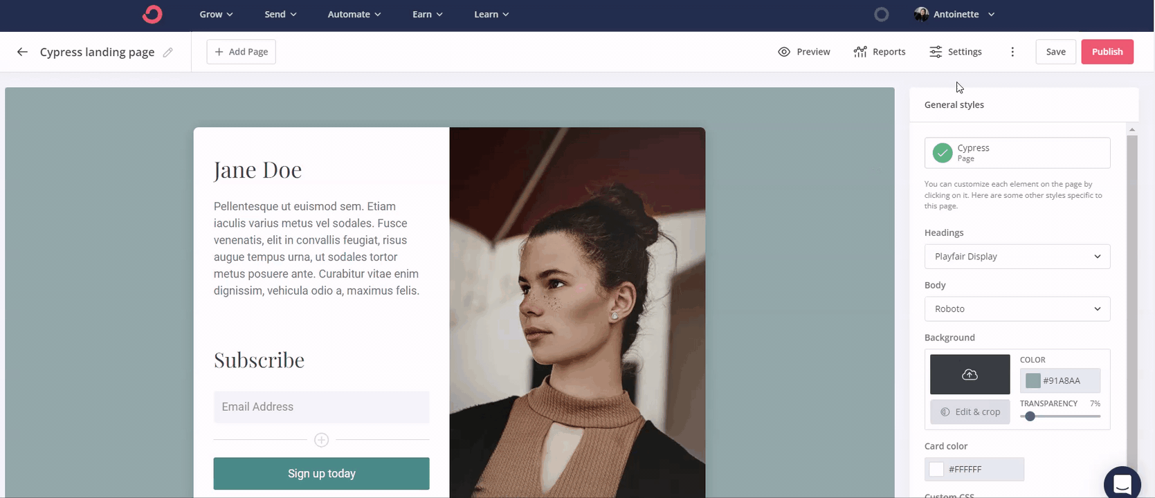 Hello- I am creating a landing page from the Cypress Template. I can't see the vertical black bar with the gear to upload my leadmagnet.How can I upload the file ( PDF) with the freebie incentive